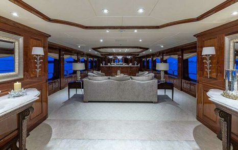 Superyacht Silver Lining's main saloon