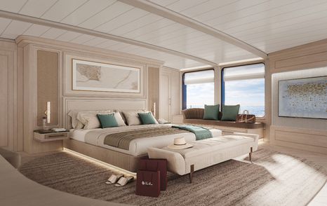 Sturge & Toth numarine cabin with blue details 