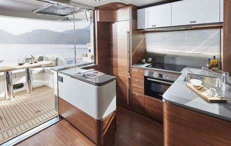 Princess F55 deck salon and aft galley