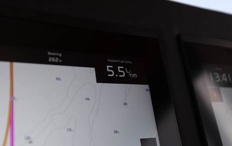Nord Star 49+ display showing 5.5L/nm fuel use