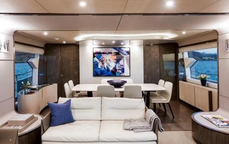 Superyacht Indigo's main saloon