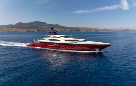 Superyacht Leona on water 