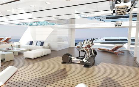 Exterior deck spaces on superyacht ROE