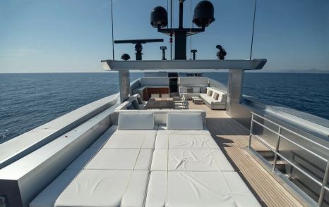  Baglietto superyacht Tin Tin sundeck with sun pads 
