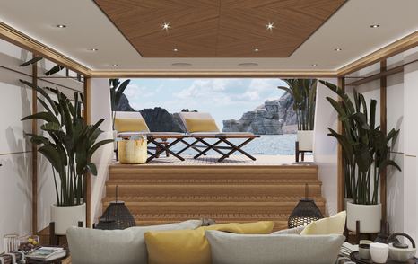 Rendering of superyacht solemate's beach club