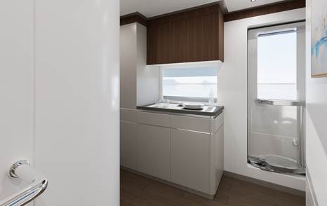 GX42 Superyacht galley under construction 