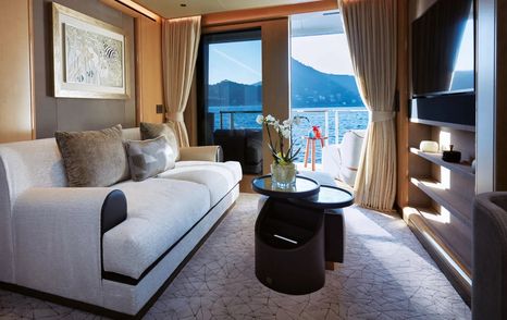 Superyacht Somnium's seating area 