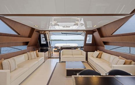 Riva motor yacht Indiscretion main saloon lounge 