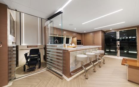 Horizon PC68A catamaran galley with elevator 