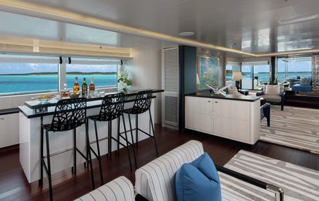Superyacht Eternity main saloon bar area 