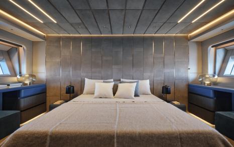 First AB Yachts AB110 hull motor yacht guest cabin