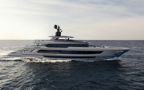Baglietto T52 superyacht Awandra under way 