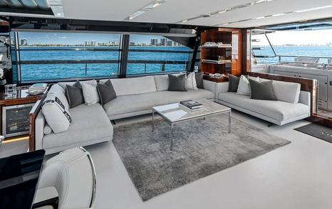 Riva motor yacht Tango Whiskey saloon lounge area 