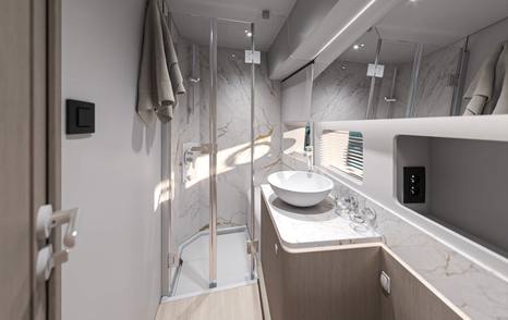 Rendering of Beneteau Gran Turismo 50 boat ensuite 