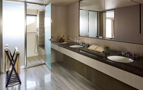 Sink and shower in Benetti Diamond 145 INK superyacht