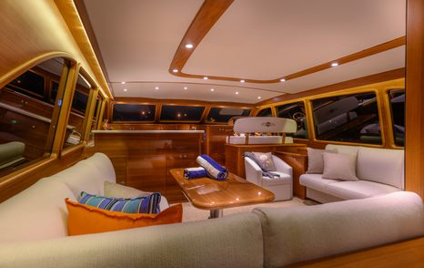 The main saloon of the Palm Beach Motor Yacht 70