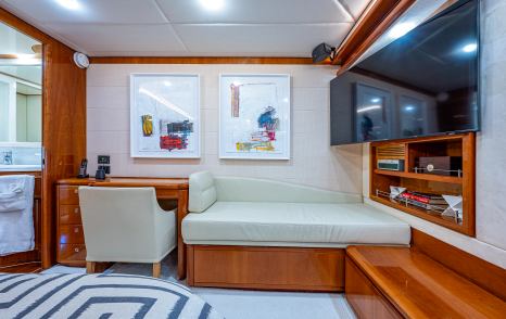 Ferretti motor yacht La Bella Vita master cabin desk area 