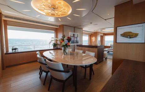 34m Feadship Superyacht Graycliffs main saloon dining area 