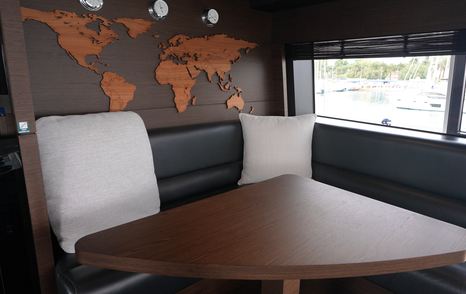 Custom-Line-Navetta-42-Review-helm-seating-area