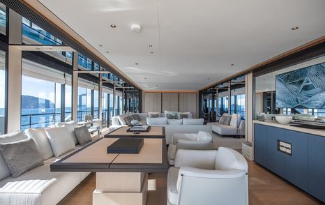 Superyacht Andala main saloon dining area 