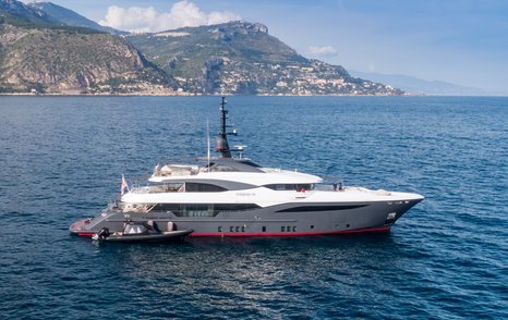 Bilgin superyacht Starburst III at anchor side view