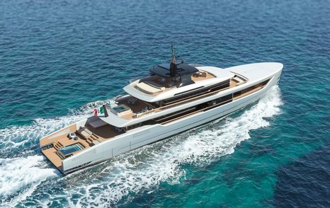 Rendering of ISA Timeless 52 superyacht under way 