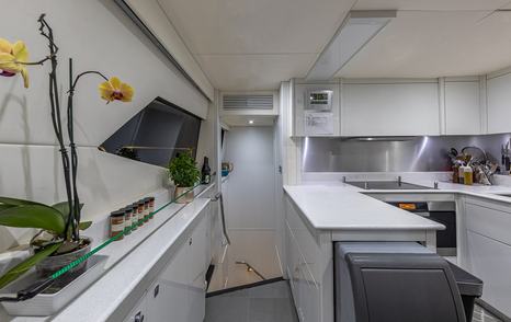 Superyacht Emrys galley