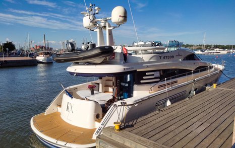 radar fitted to small motor cruiser