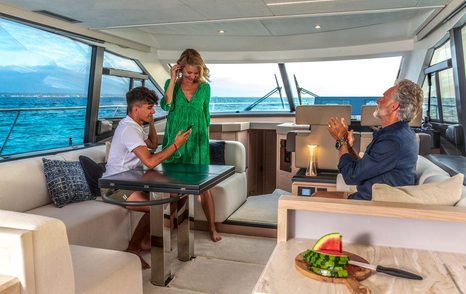 flybridge salon on a Beneteau Monte Carlo 52