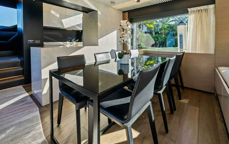 Ferretti 780 Motor Yacht Sunsation saloon dining area 