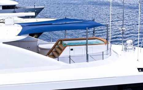 Trinity Superyacht Mirabella aft sundeck jacuzzi
