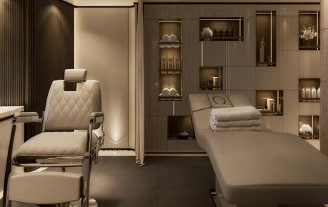 Rendering of Sanlorenzo 75Steel Superyacht Silver Fox indoor spa area 