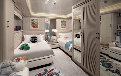 Superyacht Eternity children's twin cabin 