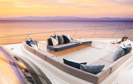 Riviera 645 SUV Series II motor yacht foredeck lounge 