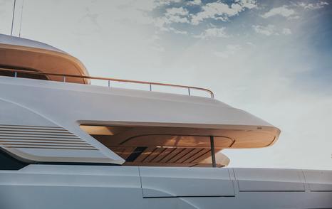 Close up of Superyacht Serenity II aft decks 