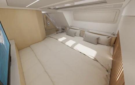 Rendering of Aquila 35 Sport Power Catamaran cabin 