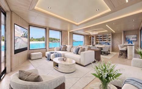 Crescent CCY110 yacht rendering of main saloon lounge 