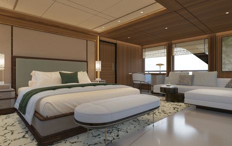 Rendering of Bering 165 Explorer Yacht master cabin