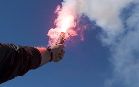 Maritime Distress Signal, red handheld distress flare