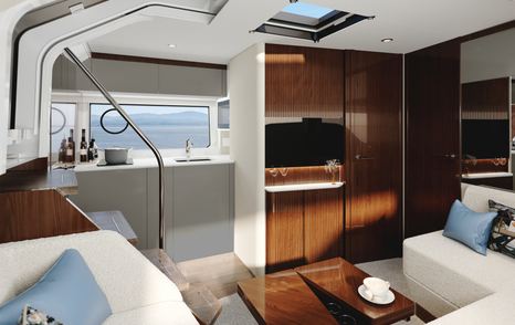 Interior overview rendering onboard Fairline Targa 40