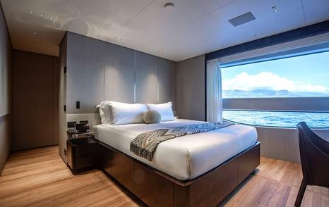 Benetti yacht Cada Dia guest cabin with double bed 
