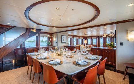 Explorer yacht Zexplorer main saloon dining area