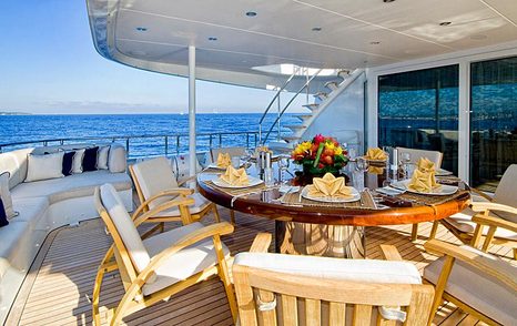 Kijo aft deck with dining area