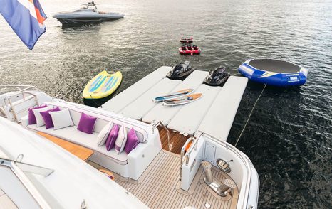 Amels superyacht Step One beach club and aft deck 