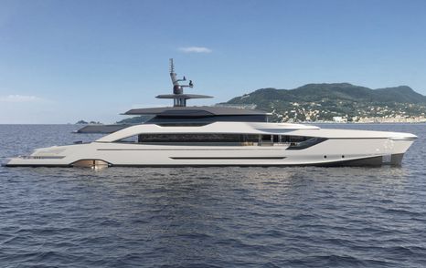 Superyacht Loewe at anchor 
