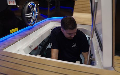 Access is via a hatch beneath the dinette 