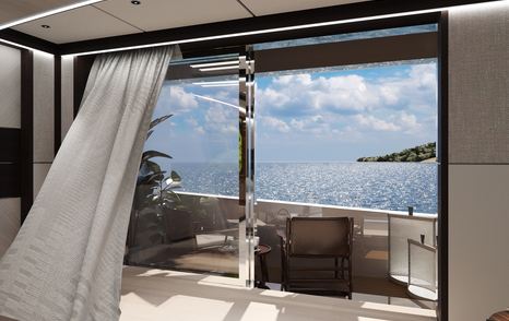 Rendering of superyacht solemate's balcony