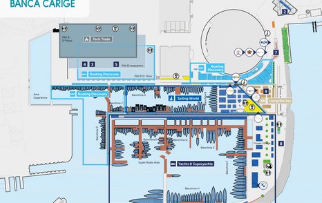 Map showing areas of Genoa Boat Show