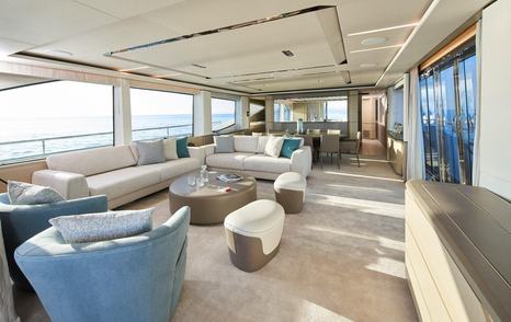 Princess motor yacht Adromelia main saloon lounge area 