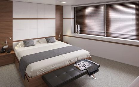 Double bed in cabin on new Rosetti support yacht  